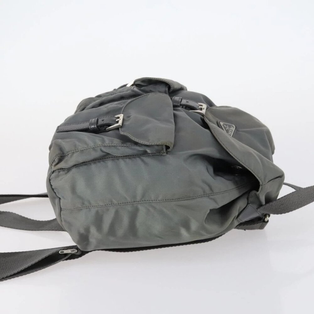 PRADA Backpack Nylon Gray Silver Auth kk572 - Picture 3 of 16